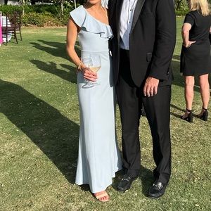 Blue one shoulder wedding guest/bridesmaid dress